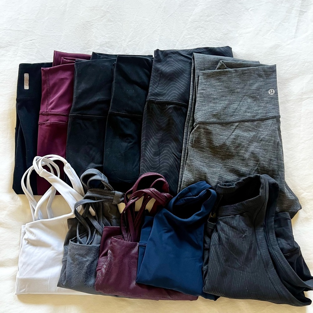 Bundle-6 Lululemon/Mixed Workout Leggings + 6 Lululemon/Mixed Bras/Cropped Tanks